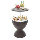 Mesa de Bar Exterior SHAREWIN para Patio con Enfriador Gris de 30L