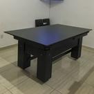 Mesa de Bilhar e Jantar Charme Reduzida Carlin Bilhares Superfície em Pedra de Ardósia 20mm 1,87 x 1,01 Preta Tx Tecido Preto Bordas Amarelas