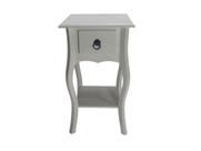 Mesa de Cabeceira 1 Gaveta em Madeira Maciça e MDF Florence Off White Mesa de Cabeceira 1 Gaveta em Madeira Maciça e MDF Florence Off White