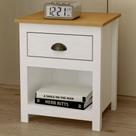 Mesa de Cabeceira 1 Gaveta Madeira Maciça Mazzaro F06 Branco Freijó - Lyam Decor