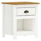 Mesa de Cabeceira 1 Gaveta Madeira Maciça Mazzaro F06 Branco Freijó - Lyam Decor