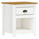 Mesa de Cabeceira 1 Gaveta Madeira Maciça Mazzaro F06 Branco Freijó - Lyam Decor