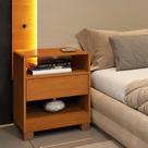 Mesa de Cabeceira 1 Gaveta Orgânica Luna 100% MDF 46cm Yescasa Marrom