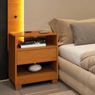 Mesa De Cabeceira 1 Gaveta Orgânica Luna com Carregador USB 100% MDF 46cm Yescasa Marrom Cinamomo Mesa De Cabeceira 1 Gaveta Orgânica Luna com Carregador USB 100% MDF 46cm Yescasa Marrom Cinamomo