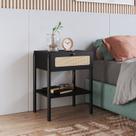 Mesa de Cabeceira 1 Gaveta Palhinha Pé Madeira Oslo