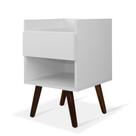 Mesa de Cabeceira 1 gaveta pé palito Nice Inspire House Branco Mesa de Cabeceira 1 gaveta pé palito Nice Inspire House Branco