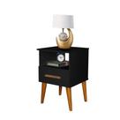 Mesa de Cabeceira 1 Gaveta Retrô Pérola Preto Preto Mesa de Cabeceira 1 Gaveta Retrô Pérola Preto Preto