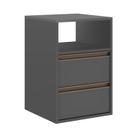 Mesa de Cabeceira 100% MDF Puxador Calha 2g Titanio