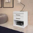 Mesa de Cabeceira 2 Gavetas 1 Nicho Plus Branco Mesa de Cabeceira 2 Gavetas 1 Nicho Plus Branco