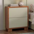 Mesa de Cabeceira 2 Gavetas 100% Mdf Tw55 Freijó/Off White - Pradel Mesa de Cabeceira 2 Gavetas 100% Mdf Tw55 Freijó/Off White - Pradel