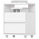 Mesa De Cabeceira 2 Gavetas 48 Cm Campeche Branco Henn