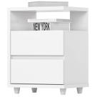 Mesa De Cabeceira 2 Gavetas 48 cm Campeche Branco Henn