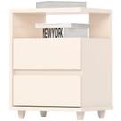 Mesa De Cabeceira 2 Gavetas 48 Cm Campeche Off White Henn