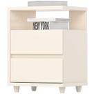 Mesa De Cabeceira 2 Gavetas 48 cm Campeche Off White Henn