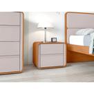 Mesa de Cabeceira 2 Gavetas Loop Amêndoa Clean e Off White