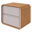 Mesa De Cabeceira 2 Gavetas Loop - Lopas Amendoa Clean-off White
