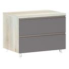 Mesa De Cabeceira 2 Gavetas Prime Plus 60 Cm Cinza Puro