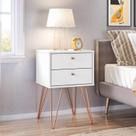 Mesa de Cabeceira 2 Gavetas Retro Bled Branco