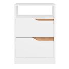 Mesa de Cabeceira 2 Gavetas sem Pés Doble Branco Mesa de Cabeceira 2 Gavetas sem Pés Doble Branco
