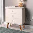 Mesa de Cabeceira 3 Gavetas Status Off White