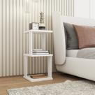 Mesa de Cabeceira 3 Prateleiras Spin360 Branco Braúna