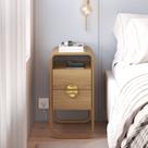 Mesa de Cabeceira 30cm 2 Gavetas Organica Pé Metal Luna Marrom Hanover/Dourado