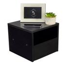 Mesa de Cabeceira 30cm Preta 1 Gaveta e 1 Nicho Decoração Moderna Lateral da Cama Quarto Estilo Suspensa