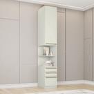 Mesa de Cabeceira 40cm Modulada 3 Gavetas 1 Porta Seletto Henn - Areia HP