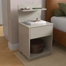Mesa de Cabeceira 40x74cm com 1 Gaveta e Prateleira Mavie Patrimar Off White