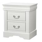 Mesa de cabeceira Acme Louis Philippe III branca com 2 gavetas