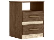 Mesa de Cabeceira Apolo 46cm 2 Gavetas Linha Cômoda Castanho Wood Flex Moval