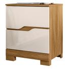 Mesa de Cabeceira Ares 2 Gavetas Mdf Mdp Freijo Off White Moval Móveis