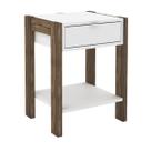 Mesa de Cabeçeira AZ1016 Branco/Nogal - Tecno