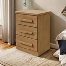 Mesa de Cabeceira Baião Lopas 3 Gavetas Amêndoa Clean Praticidade e Elegância para o Quarto