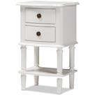 Mesa de cabeceira Baxton Studio Audrey Country Cottage com 2 gavetas