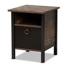 Mesa de cabeceira Baxton Studio Vaughan Modern Wood marrom/preta