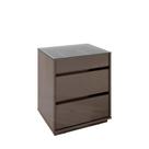 Mesa de Cabeceira Belize 3G Cinza Perola Tampo Vidro Casa D Mesa de Cabeceira Belize 3G Cinza Perola Tampo Vidro Casa D