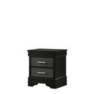 Mesa de cabeceira Benzara 2 gavetas de madeira preta 55x40x60 cm