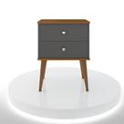 Mesa de Cabeceira Berlim 2 gavetas Onix/freijó