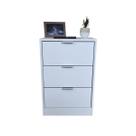 Mesa de Cabeceira Branca 3 Gavetas 40cm Gaveteiro Quarto Cama 100% Já Montado - Fl Decor