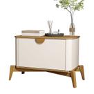 Mesa de Cabeceira Buriti Off White com Nature - Moveis JB Mesa de Cabeceira Buriti Off White com Nature - Moveis JB