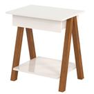 Mesa De Cabeceira Cama Quarto Mini Aparador Hall de Entrada Cavalete com 1 Gaveta Finger - Offwhite Mesa De Cabeceira Cama Quarto Mini Aparador Hall de Entrada Cavalete com 1 Gaveta Finger - Offwhite