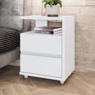 Mesa de Cabeceira Campeche 2 Gavetas Branco