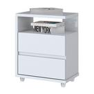 Mesa De Cabeceira Campeche 2 Gavetas Henn D07-10 Branco