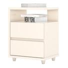 Mesa de Cabeceira Campeche 2 Gavetas Off White - Móveis Henn