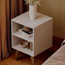 Mesa de Cabeceira Chennai Pé Plástico Multiuso 30x35cm Branco