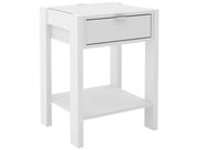 Mesa de Cabeceira com 1 Gaveta e 1 Tomada Bivolt Branco