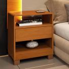 Mesa de Cabeceira com 1 Gaveta e 2 Nichos 46cm Multimóveis CR35470