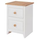 Mesa de Cabeceira com 2 Gavetas Branco Mesa de Cabeceira com 2 Gavetas Branco