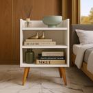 Mesa de Cabeceira com 2 Prateleiras Ideal para um Quarto Organizado e Elegante